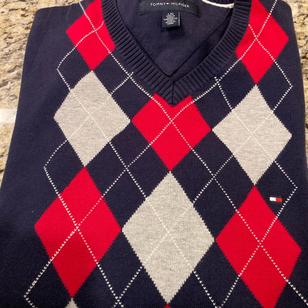 Blue Argyle Sweater